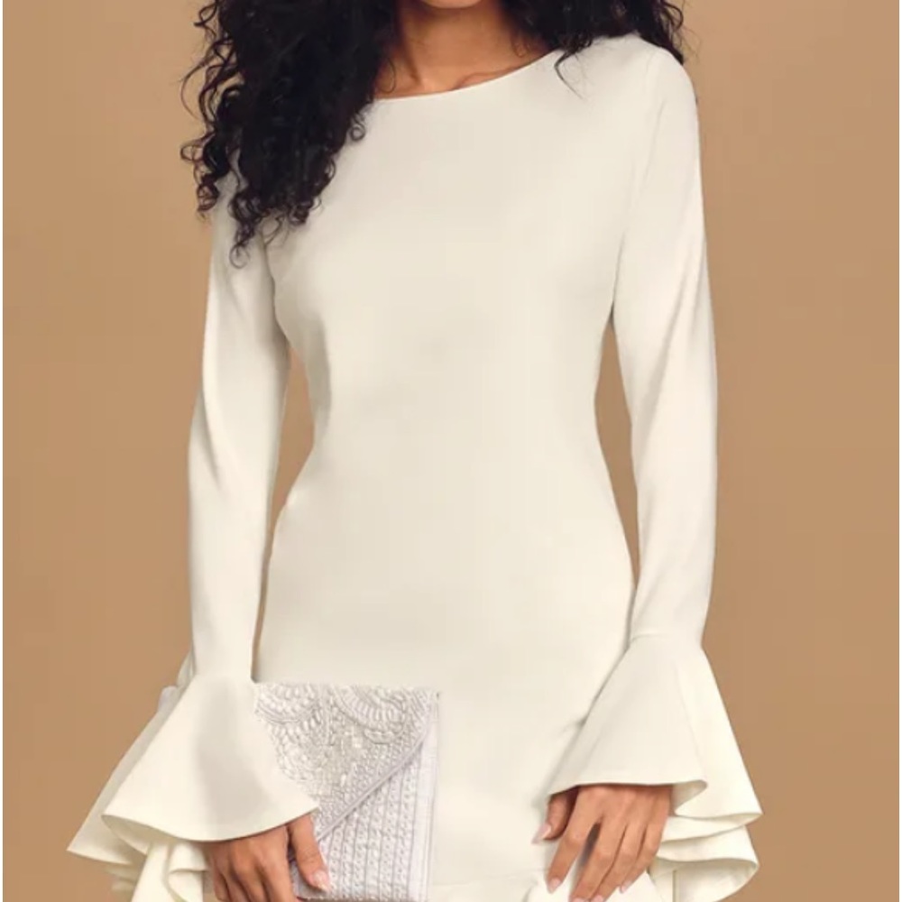 Showpo White Flowy Sleeve Dress